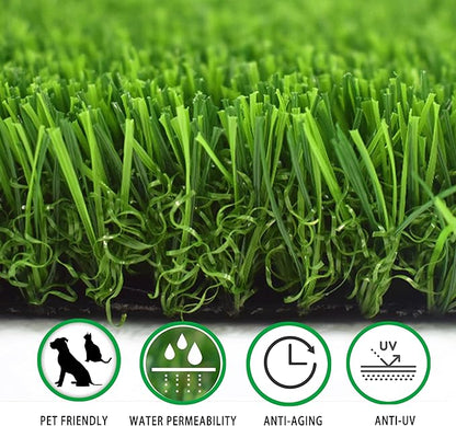 Artificial Grass，3 Rolls 12.8 x 40x1in,Rug Realistic Indoor Outdoor Rug for Dogs, with Drain Holes, Fake Grass Dog Pet Turf Mat for Garden Lawn Landscape Patios.