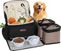 Modoker Dog Travel Bag Airline Approved Pet Cat Tote Organizer for Weekend Trips, 2 Bowls, 2 Food Containers & Feeding Mat