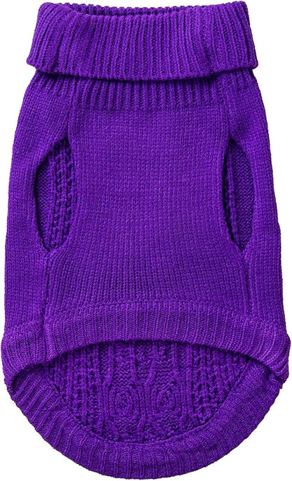 Stretchy Cat Sweater - 17 Colors & 6 Sizes | Snug Winter-Ready Knit for Boy/Girl Cats & Kittens(Deep Purple, Small)