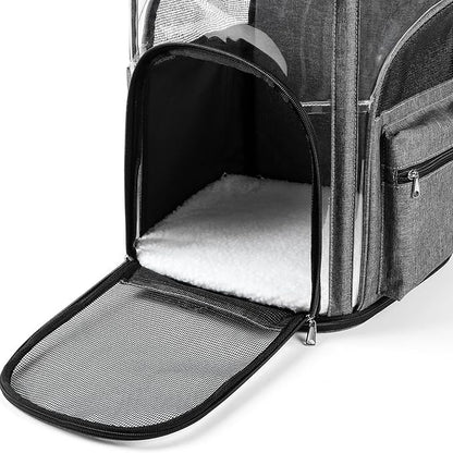Cat Carriers Dog Carrier Pet for Small Medium Cats Dogs Puppies up to 25 Lbs, TSA Airline Approved Soft Sided, Collapsible Travel Puppy - Black Grey (L: 15.8" LX12.6 WX19.7 H, Pink)