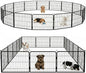 BestPet Dog Playpen 24 Inch 16 Panels Heavy Duty Metal Pet Exercise Pen Indoor Outdoor Fence Panels Anti-Skid Expandable Design