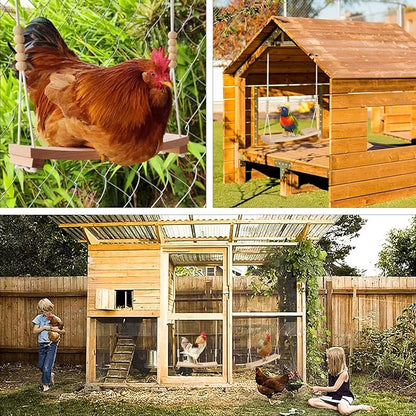 Arc-Shaped Chicken Swing Heavy Beech Wood Chicken Toys for Coop Handmade Chicken Swing for Hens Chicken Coop Accessories