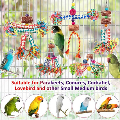 LifeIdeas Bird Shredding Toys, 5PCS Parrot Chewing Toys Corn Cob, Colorful Bird Foraging Toys for Small Medium Parrots Parakeets, Conures, Cockatiel, Lovebirds