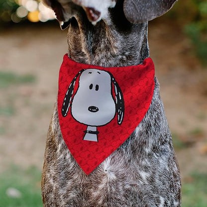 Peanuts Pet Bandana Peanuts Snoopy Face and Profile Pose Reds Slip On Collar Bandana Only