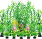 Fish Tank Plants, 20pcs Aquarium Decor Green Plants Artificial Aquarium Decorations Plant, Fish Tank Accessories for Household and Office Aquarium Simulation, Small to Large