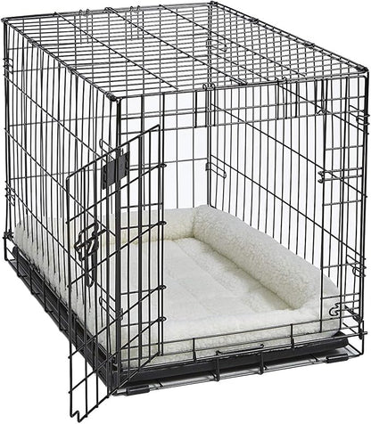 MidWest Homes for Pets QuietTime Dog Bed – White Fleece Bolster, Ultra-Soft and Machine Washable, Fits 42-Inch Crates and Carriers, for Large Breed Dogs