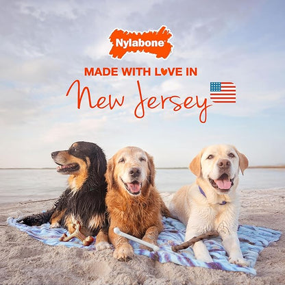 Nylabone Healthy Edibles WILD Natural Dog Chew Treats for Large Dogs, Long Lasting Dog Chew Bones Made in USA, Bison Flavor, For Dogs Up to 50 lbs. (1 Count)