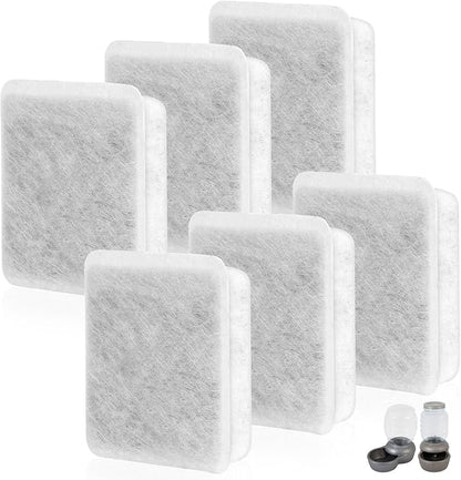 Pet Fountain Charcoal Water Filter Replacement, Dog Cat Water Bowl Filter Pet Water Filter Fit for Gravity Waterer Bowls Pack of 6
