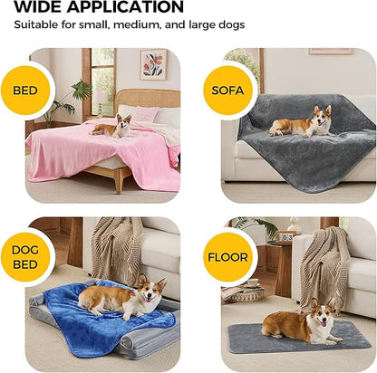 Sunheir Waterproof Dog Blankets for Medium Dogs - Puppy Blanket Washable for Couch Protection, Soft Sherpa Fleece Cat Throw Blanket to Prevent Urine Leaks & Protects Furniture 30"X 40", Blue