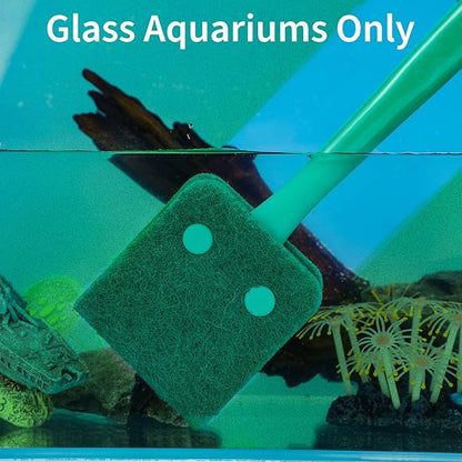 Pawfly Fish Tank Cleaning Tools Aquarium Algae Scraper Sponge Brush Cleaning Scrubber with 10 inch Non-Slip Handle for Glass Fish Tanks