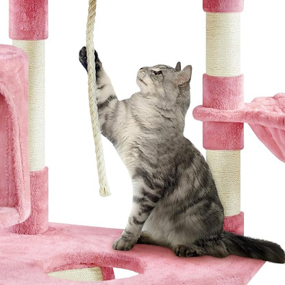 Yaheetech 79in Cat Tree Multi-Level Cat Tower with Scratching Posts for Indoor Cats, Cat Furniture Play Center for Cats and Kitten