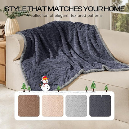 Luciphia Waterproof Pet Blanket, Liquid Pee Proof Dog Blankets for Sofa Bed Couch, Reversible Sherpa Fleece Furniture Protector Cover for Small Medium Large Dogs Cats,Dark Grey Small（40" x 28"）