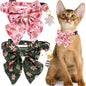 Faygarsle 2 Pack Christmas Cat Collar with Bow Tie - Breakaway Pink & Green Winter Collar for Boy & Girl Cats