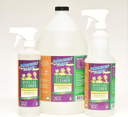 Absolutely Clean Amazing Reptile & Amphibian Terrarium Cleaner and Deodorizer - Just Spray/Wipe - Safely & Easily Removes Reptile & Amphibian Messes - USA Made (128oz Refill - Save 60%)