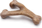 Benebone Puppy Wishbone Durable Dog Chew Toy for Gentle Chewers, Real Bacon, Made in USA, Medium