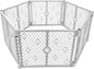 MYPET 6-Panel Paws Petyard, Gray Dog Playpen, Durable & UV-Resistant Puppy Playpen, Indoor/Outdoor Portable Dog Pen, Adjustable for Your Pet's Comfort, Friendly Design for Happy Pets