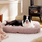 Bedsure ComfyFleece™ Cute Dog Bed for Extra Large Dogs - Washable Furry Puppy Beds, Rectangle Orthopedic XL Pet Beds with Removable Zipper Cover, 43x30x8inches, Blush Pink
