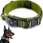 2025 Upgrade Waterproof AirTag Dog Collar, Military Tactical Dog Collar with AirTag Holder, Comfortable Control Handle and Metal Buckle, GPS Dog Collar Holder for Medium to Large Dogs (ArmyGreen, L)