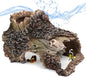 Tree Trunk Cave Aquarium Decoration Reptile Cave Climb Hideout Hideaway, Betta Log Resin Wood House Fish Tank Decorations for Betta Fish, Shrimp, Lizards, Leopard Gecko