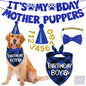 STMK Dog Birthday Decorations, Multi Sizes Dog Birthday Hat Bandana Bow Tie Numbers It’s My Bday Mother Puppers Banner for Large Extra Large Dogs Pets (X-Large, Blue)