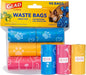 Glad for Pets Scented Waste Bags, Tear Resistant Pet Poop Pick-up Bags with Leak Protection, Lemon Scent, Multicolor Designs, 6 rolls, 90 bags total