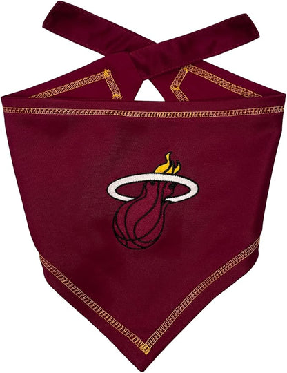 Pets First NBA Miami Heat TIE Bandana, Size Large/X-Large. Dog Bandana Scarf Bib for Pet Cat Dog. The Ultimate Game-Day, Party Bandana