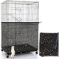 Bird Cage Seed Catcher, 60-118'' Large Bird Cages Cover, 31.5'' H Adjustable Nylon Bird Cage Mesh Net, Soft Airy Bird Cage Skirt Guard Accessories for Parrot Parakeet Macaw (Black)