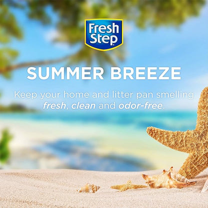 Fresh Step Cat Litter Crystals Deodorizer, Non Toxic Odor Neutralizing Crystals for Litter Boxes that Help Control Smells and Keep Home Areas Fresh, Summer Breeze Scent, 70 Ounce