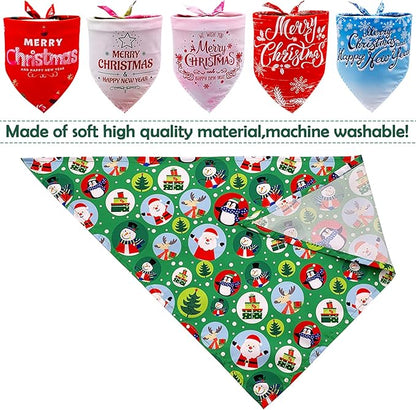 30 Pack Christmas Happy New Year Dog Bandanas Bulk 33 Inch Large Dog Bandanas XXL Stitch Dogs Bandana Grooming L