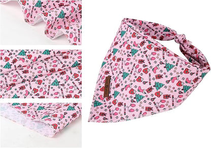 Lionet Paws Cotton Christmas Dog Bandanas Pink,Gloves Tree Comfortable Dog Bandana Bibs Scarf Dogs Kerchief,Autumn Scarves for Small Medium Dogs Pets