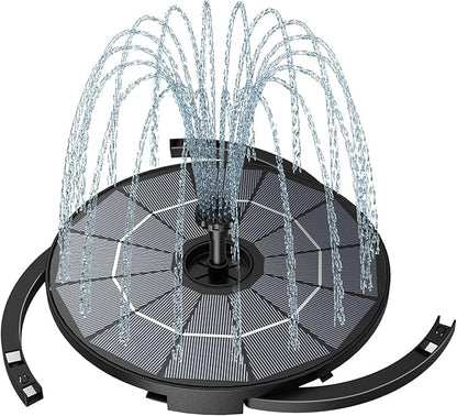 AISITIN DIY Solar Fountain Pump for Water Feature with 3.9ft Cord, Solar Bird Bath Fountain with 6 Nozzles, Solar Powered Water Floating Fountain for Bird Bath, Garden, Ponds Fish Tank, Outdoor