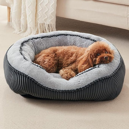 SIWA MARY Small Dog Beds for Small Dogs Washable, Rectangle Dog Bed Medium Size Dog, Orthopedic Dog Bed, Soft Calming Sleeping Puppy Bed, Durable Pet Sofa Bed with Anti-Slip Bottom, S(20"x19"x6")