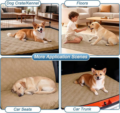 hyha Waterproof Dog Blanket, Reversible Pet Bed Blanket, Soft Sofa Couch Cover for Dogs Washable, Waterproof Pet Couch Covers for Sofa Puppy Cats Furniture Protector(40"x50", Camel/Beige)
