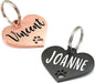 Ultra Joys Dog Tags Personalized for Pets - Hollow Paw Custom Pet ID Tag - Engraved Dog Tag for Small, Large Dogs - Large Heart in Rose
