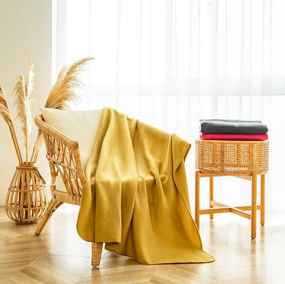 Fleece Throw Blankets Bulk Fleece Blankets Solid Wholesale Lightweight Warm Soft for Pet Bed Sofa Couch Office Wedding Gifts Travel Seasons Yellow 50x60 Inches Pack of 6