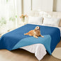 hyha Waterproof Dog Blanket, Soft Dog Bed Cover Pet Blankets, Waterproof Sofa Couch Cover for Dogs Washable, Reversible Pet Couch Covers for Sofa Furniture (82x120 Inch, Navy Blue/Blue)