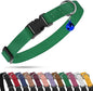 Breakaway Cat Collar with Bell - Leather Adjustable Kitten Collars with Safety Quick Release Buckle - Soft Small Pet Collars for Girl & Boy Cats (Green)