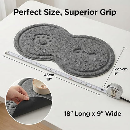 Non-Slip Pet Food Mat, Waterproof Dog Cat Bowl Placemat - Easy Clean Feeding Mat for Hardwood Floors, Tile, Kitchen with Anti-Slip Backing, 1 Large Mat