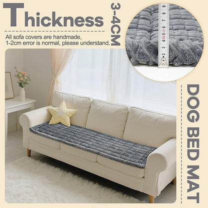 Washable Dog Couch Cover Protector, Non Slip Dog Bed Mat Machine Washable Large Blanket for Dogs, Pet Couches Covers for Sofa (Grey, 24.8 * 53.9 '')