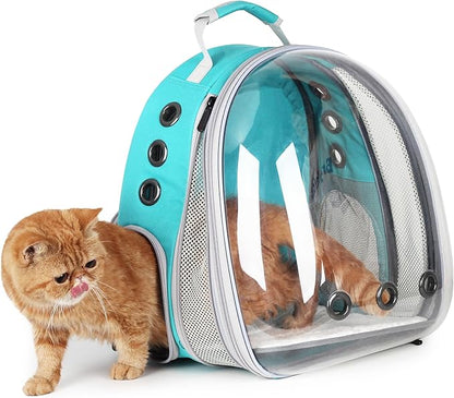 Lollimeow Cat Carrier Backpack, Expandable Bubble Pet Carrier for Cats and Small Dogs, Airline Approved Travel Backpack for Hiking, Walking & Outdoor Adventures - Supports up to 16 lbs