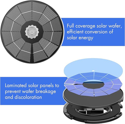 AISITIN 3.5W Solar Fountain Pump for Water Feature Outdoor DIY Solar Bird Bath Fountain with Multiple Nozzles, Solar Powered Water Fountain for Garden, Ponds, Fish Tank and Aquarium