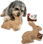 SPOT Dura-Fused Leather Rabbit Dog Toy – Durable Real Leather & Jute Chew Toy with Squeaker, Double-Stitched for Moderate Chewers, Small & Medium Dogs, 7.5in