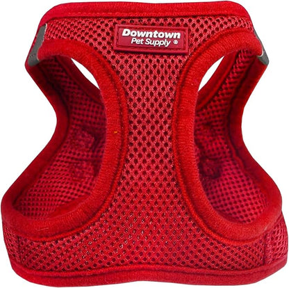 Downtown Pet Supply Step-in Dog Harness – No Pull, Adjustable Padded Mesh with Reflective Trim, Secure Buckle Strap – Comfortable & Breathable Small Dog Harness, X-Small, Red