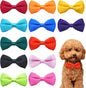 PET SHOW 12 Colors Plain Small Dogs Collar Embellishment Attachment Bow Ties Puppies Cats Collar Charms Accessories Slides Bowties for Birthday Wedding Parties Assorted Pack of 12