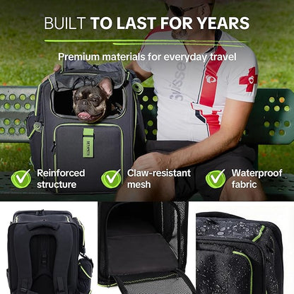 Cat Carrier Backpack for Travel & Car, 3-in-1 Expandable Cat & Small Dog Backpack Carrier up to 25 lbs, Breathable & Waterproof Pet Carrier