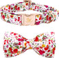 Elegant little tail Dog Collar, Pink Rose Print Pet Collar Summer Dog Collar Durable Metal Buckle Dog Collars Cotton Pet Adjustable Dog Collars for X-Large Dogs