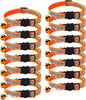 14 Pack Breakaway Cat Collar with Bell, Reflective Kitten Collar for Girl Boy Cats, Safety Buckle Adjustable 7.5-12.5 Inch, 0.4 Inch Width Lightweight, Pet Gifts (Orange)