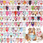 150 Pcs Donut Dog Bandanas Bulk Pet Bibs Colorful Triangle Scarf Donut Pet Bandanas for Medium Large Dogs Spring Summer Candy Theme Birthday Costume Decor