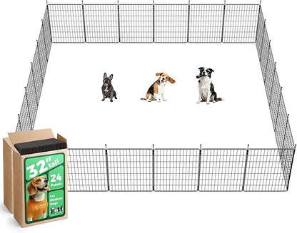 FXW MiniPaws Unleashed Dog Playpen, Expandable & Portable Design for Yard, RV Camping and Indoor Use, for Small and Medium Dogs, 32-inch 24 Panels