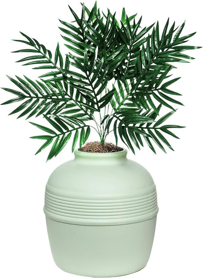 Good Pet Stuff Hidden Litter Box Planter, Decorative Cat Litter Enclosure with Carbon Filter, Artificial Plant, Easy Clean, Indoor Design, Original Round Style, Essentials Kit, Seagrass Green